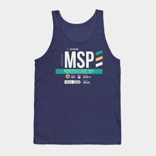 Minneapolis Saint Paul (MSP) Airport Code Baggage Tag Tank Top